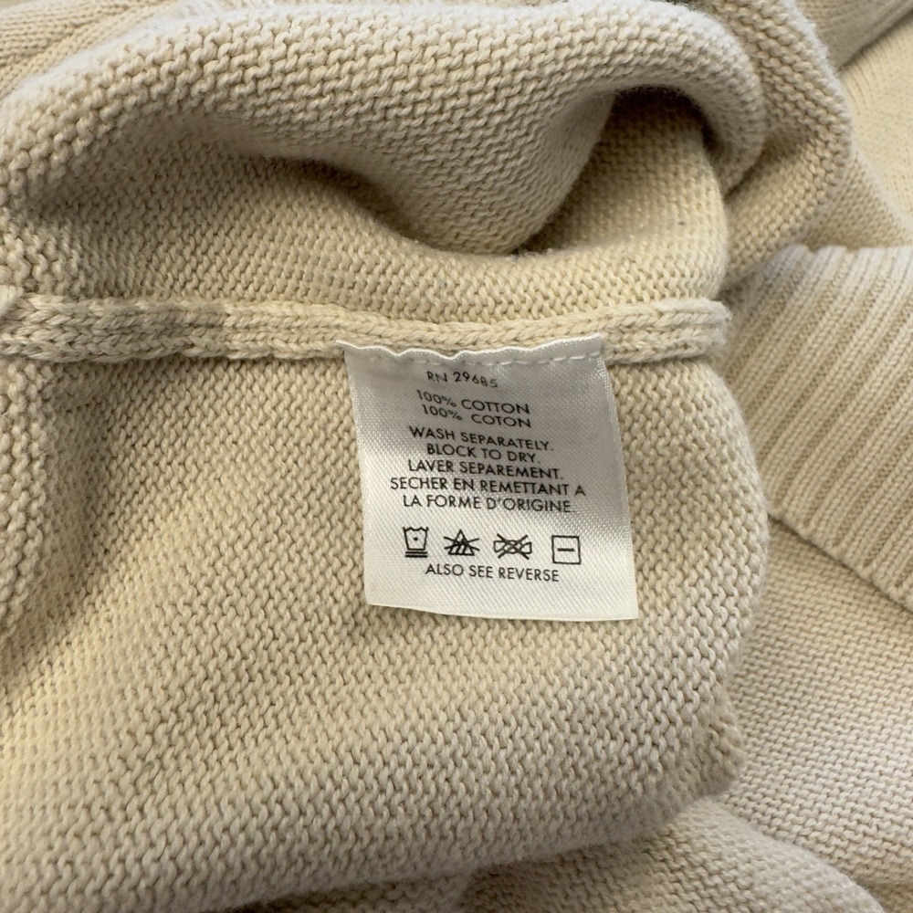Pendleton Men's Quarter Zip Classic Knit Pullover Cotton Cream Ivory‎ Size Large - Picture 5 of 9